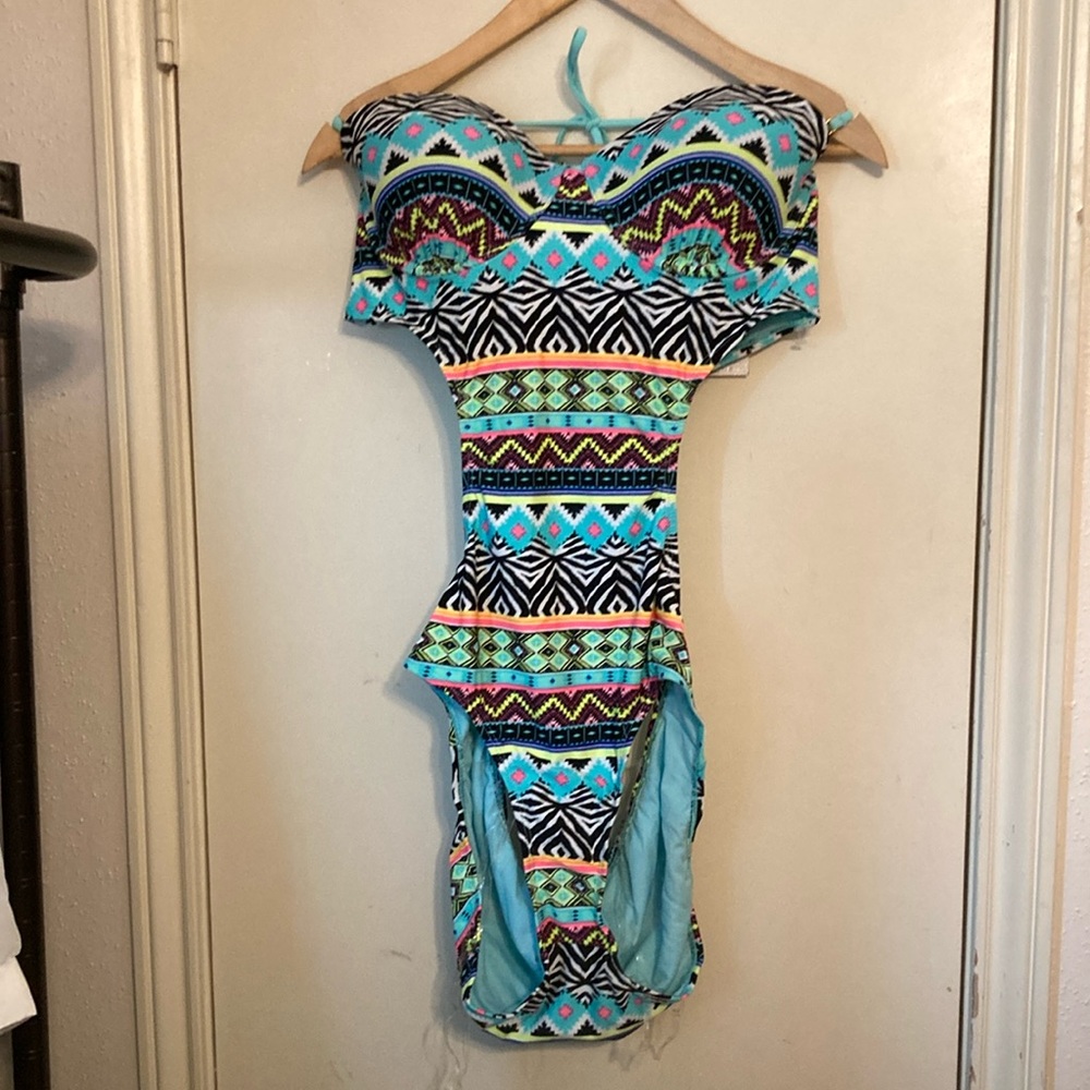 Bongo- Juniors Push up Monokini Colorful Tribal Print| Sz XL. NWT
